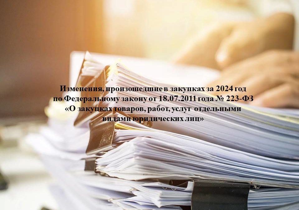 Изменения за 2024 год по Федеральному закону от 18.07.2011 года № 223-ФЗ.